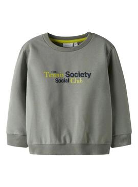 Camisola Name It verde cinza para menino.