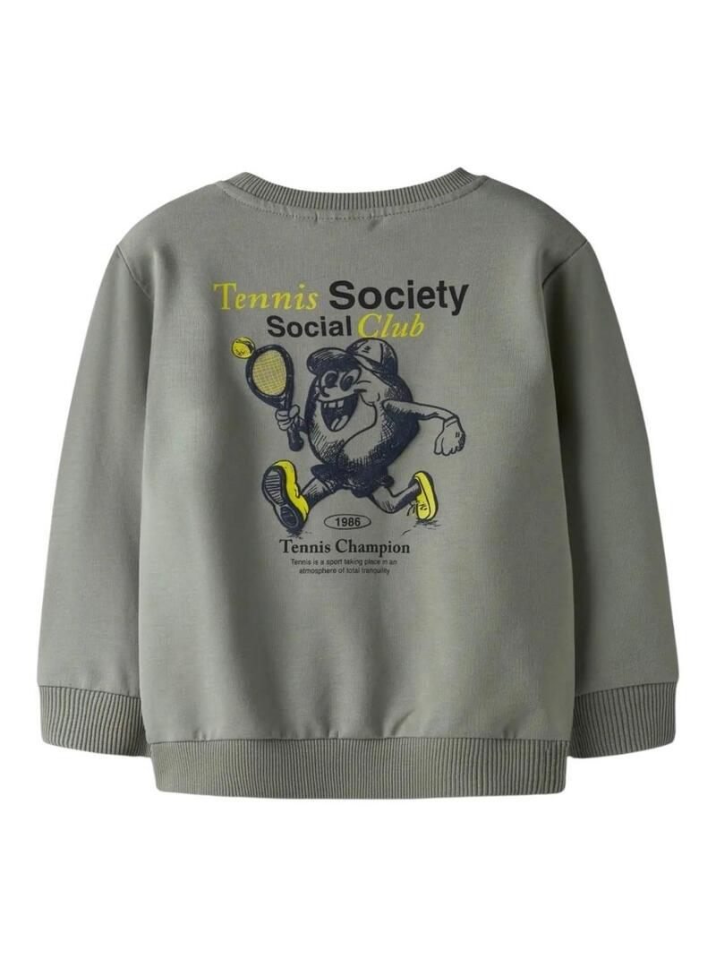 Camisola Name It verde cinza para menino.