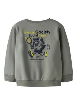 Camisola Name It verde cinza para menino.