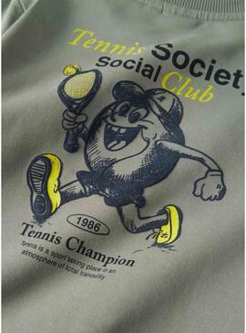 Camisola Name It verde cinza para menino.