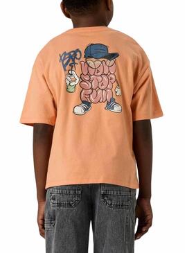 Camiseta Name It Player laranja para criança.