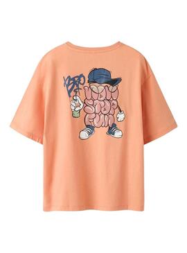 Camiseta Name It Player laranja para criança.