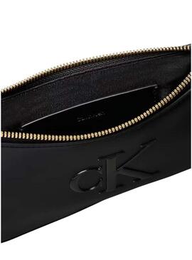 Bolsa Calvin Klein Jeans Mini Bold CK preta para mulher