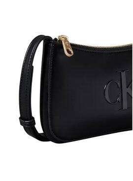 Bolsa Calvin Klein Jeans Mini Bold CK preta para mulher