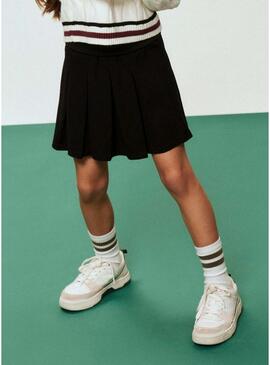 Saia Name It preta de voo com cintura elástica para menina.