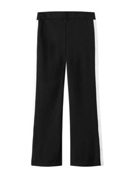 Calça preta da marca Name It com listra lateral para menina.
