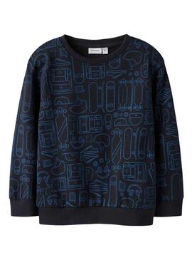 Moletom Name It skate azul marinho para menino