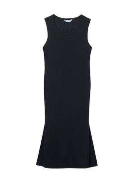 Vestido Mayoral preto com abertura para menina.