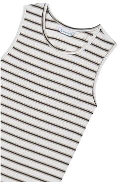 Vestido de riscas midi preto e branco.