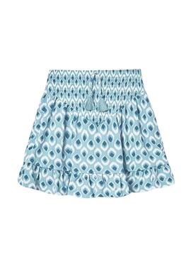 Saia estampada azul da Mayoral para menina.