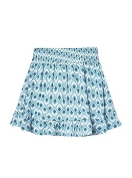 Saia estampada azul da Mayoral para menina.
