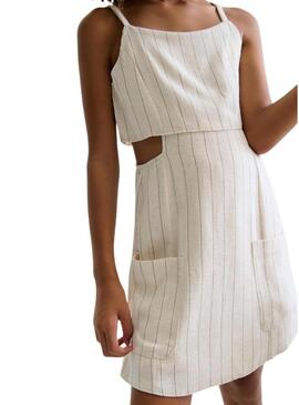 Macacão Mayoral às riscas bege para menina