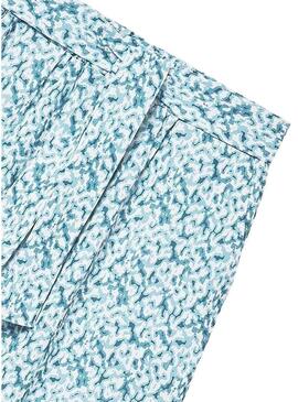 Calça estampada azul Mayoral para menina.