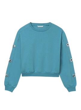 Blusa Mayoral com botões azuis para meninas