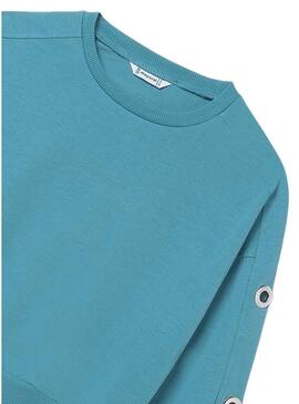 Blusa Mayoral com botões azuis para meninas