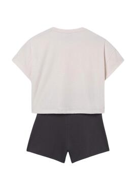 Conjunto esportivo Mayoral bege e preto para menina