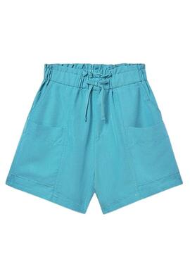 Calça Mayoral fluída turquesa para menina.