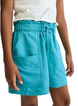 Calça Mayoral fluída turquesa para menina.