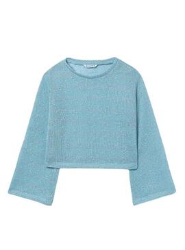 Camisola Mayoral em malha fina azul céu para menina