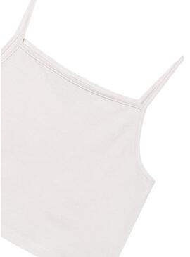 Top de malha fina cru para menina