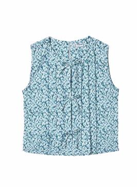 Top estampado azul para menina da marca Mayoral.