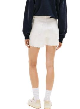 Shorts Tommy Jeans Mom branco para mulher