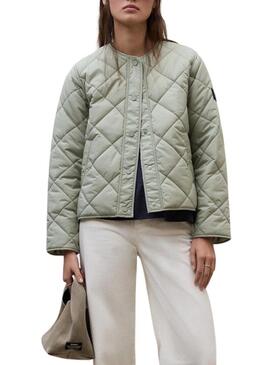 Jaqueta Ecoalf Musa Rhomb verde para mulher