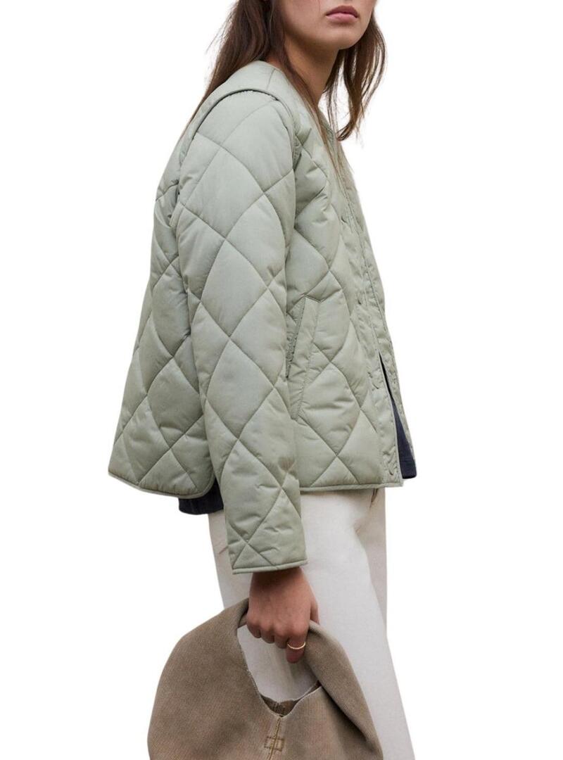 Jaqueta Ecoalf Musa Rhomb verde para mulher