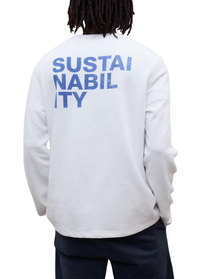 Camiseta Ecoalf manga longa Sustano branca para homem.