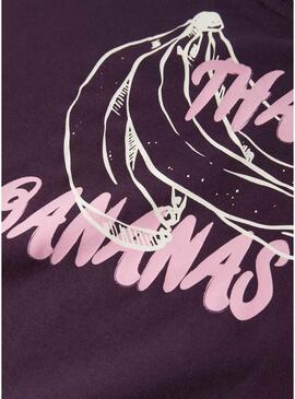 Moletom Name It Bellis estampado de bananas roxas para meninas.