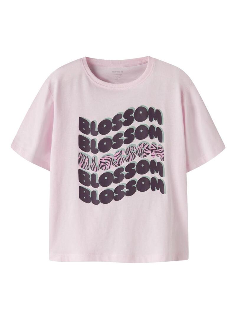 Camiseta Name It Benna estampado Blossom rosa claro para menina