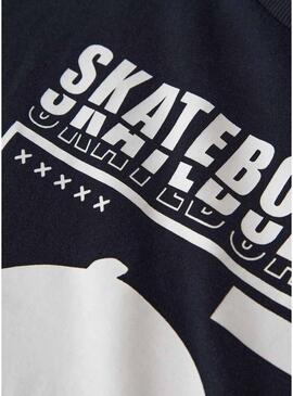 Camiseta Name It Thomas skate preta para menino