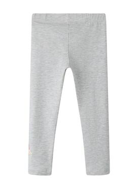Leggings Name It Bilona arco-íris cinza claro para menina.