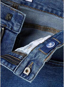 Calça Name It Frose de perna larga azul médio para menina.