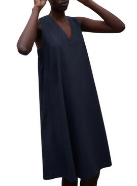 Vestido Ecoalf Francesca azul marinho para mulher