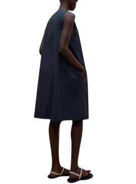 Vestido Ecoalf Francesca azul marinho para mulher