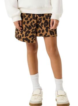 Calça curta estampada animal print marrom da Name It para menina