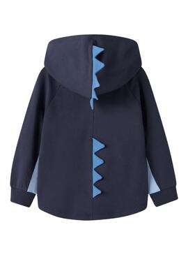 Moletom com capuz Name It azul marinho dinossauro para menino.