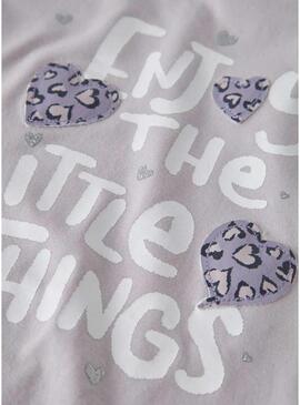 Camiseta Name It Bearta roxa framboesa para menina