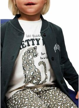 Camiseta Name It estampada animal print cru para menina