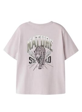 Camiseta Name It selvagem e livre rosa claro para menina.