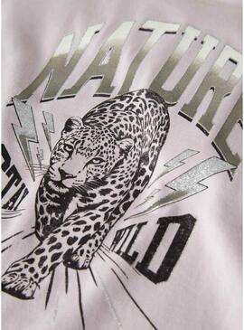 Camiseta Name It selvagem e livre rosa claro para menina.