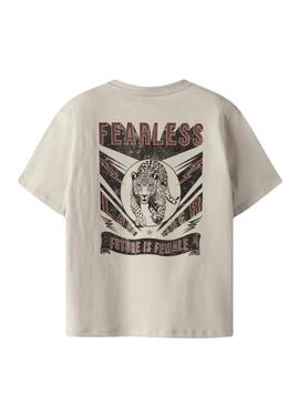 Camisa Name It sem medo bege para menina