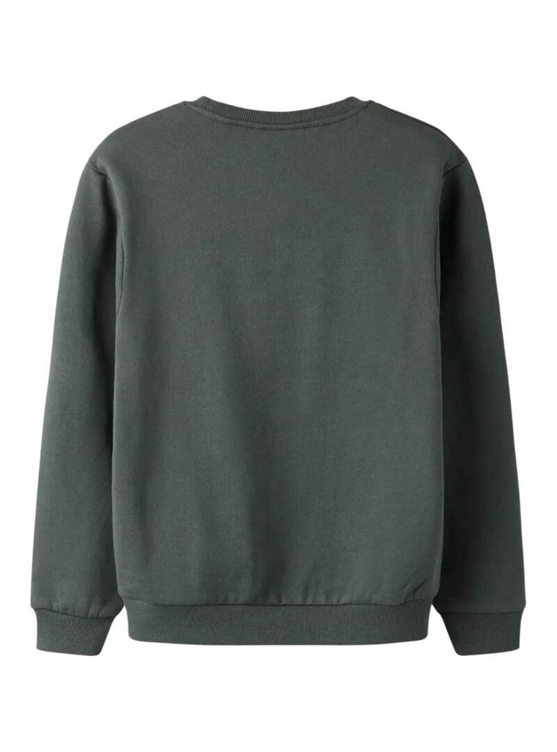 Moletom Name It girl power verde escuro para menina.