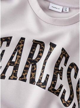 Moletom Name It fearless bege para meninas