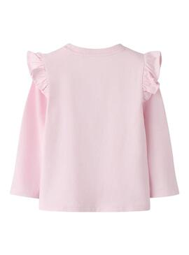 Camiseta Name It varinha mágica rosa para menina
