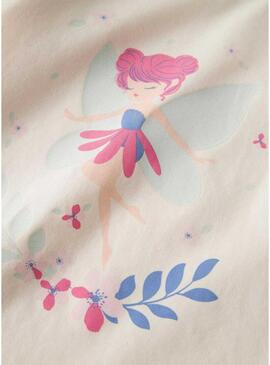 Camiseta Name It fada bege claro para menina.