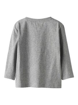 Camiseta Name It tigres tenis cinza para menino.