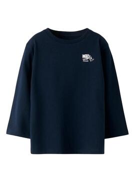 Camiseta Name It dinossauro bicicleta azul marinho para menino