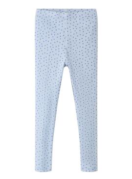 Leggings Name It em azul com bolinhas para menina.